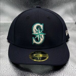 (NEW) SEATTLE MARINERS LOW PROFILE FITTED HAT SIZE 7 1/8